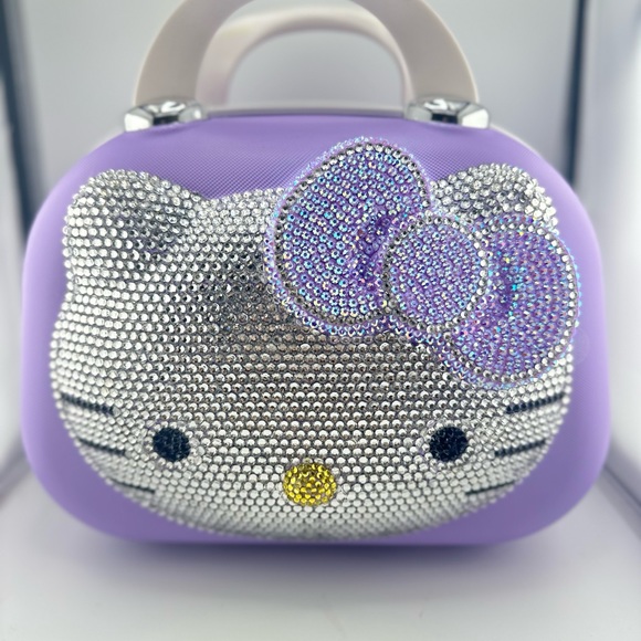 Bling Hello Kitty Travel Carry On Case- Purple - Picture 8 of 8